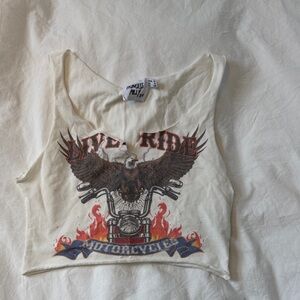 Princess Polly Cream Eagle Graphic Crop Top